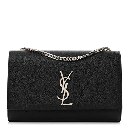 Saint Laurent Grain De Poudre Medium Classic Monogram Kate Satchel Black 1 of 10
