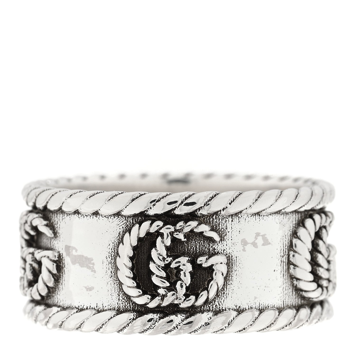 Gucci Sterling Silver Torchon GG Marmont Ring 53 6.25 1 of 4