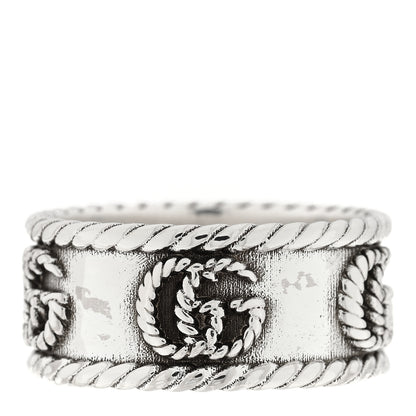 Gucci Sterling Silver Torchon GG Marmont Ring 53 6.25 1 of 4