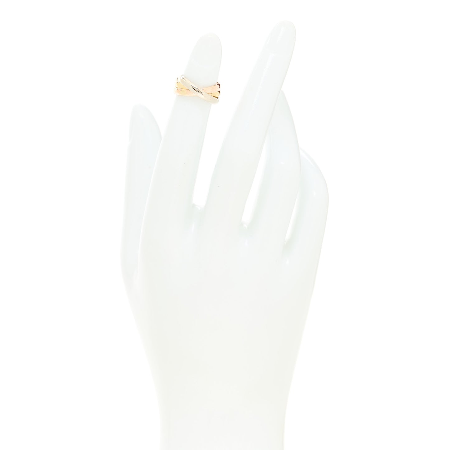18K Pink Yellow White Gold Small Trinity Ring 44 3