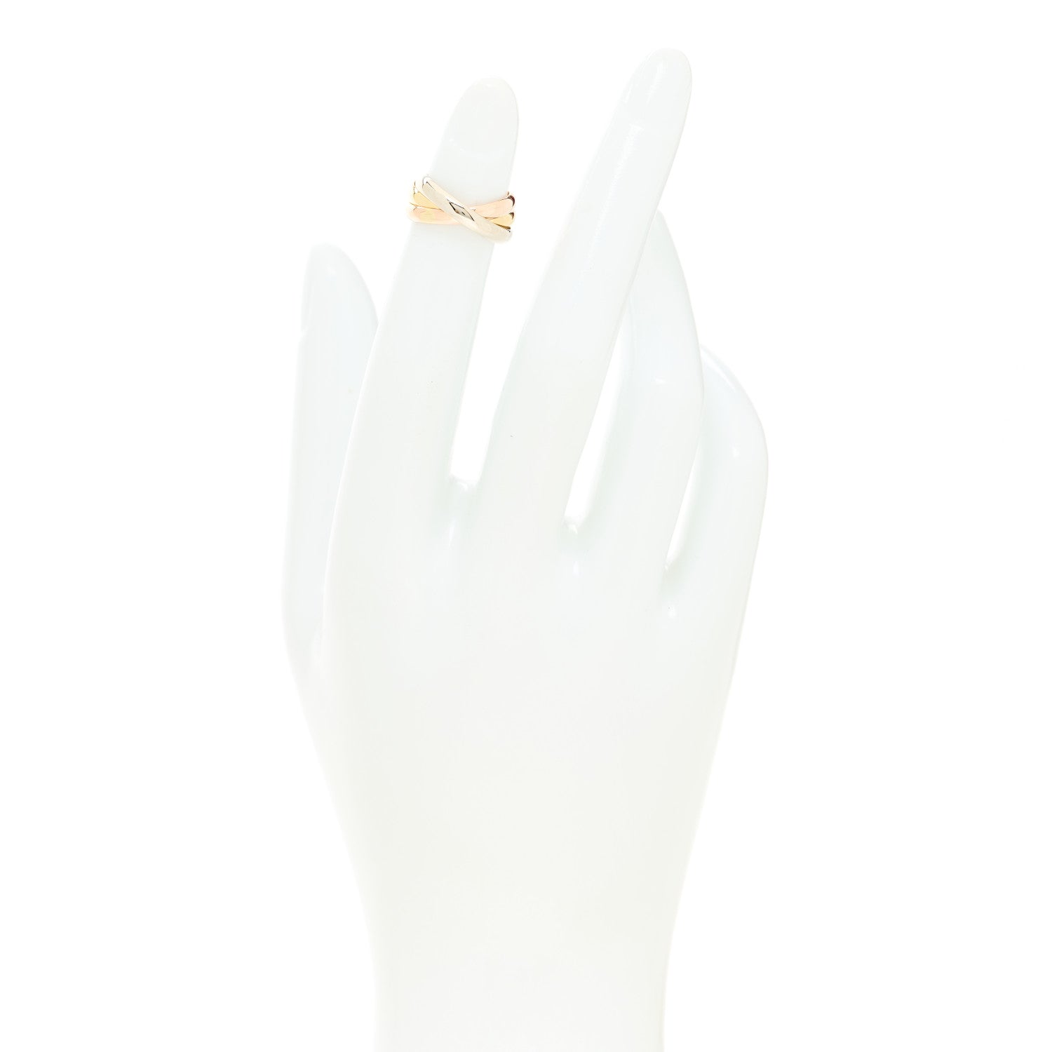 Cartier 18K Pink Yellow White Gold Small Trinity Ring 44 3 2 of 5
