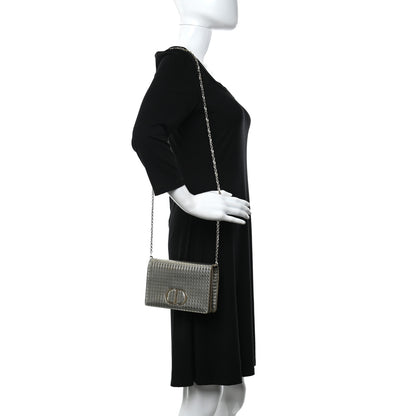 Christian Dior Metallic Patent Micro-Cannage 30 Montaigne 2 in 1 Pouch Gold 2 of 9