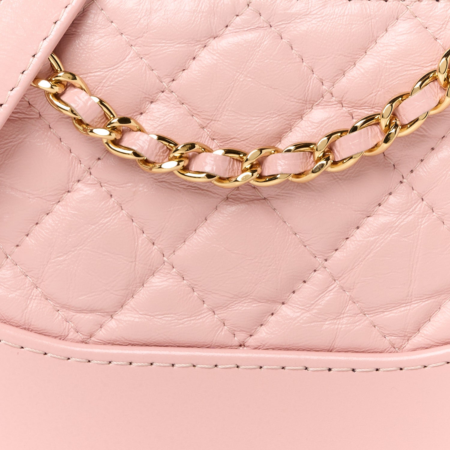Chanel Aged Calfskin Quilted Small Gabrielle Clutch With Chain Light Pink 11 of 14