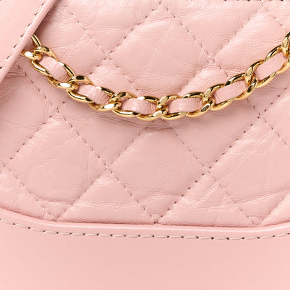 Chanel Aged Calfskin Quilted Small Gabrielle Clutch With Chain Light Pink 11 of 14