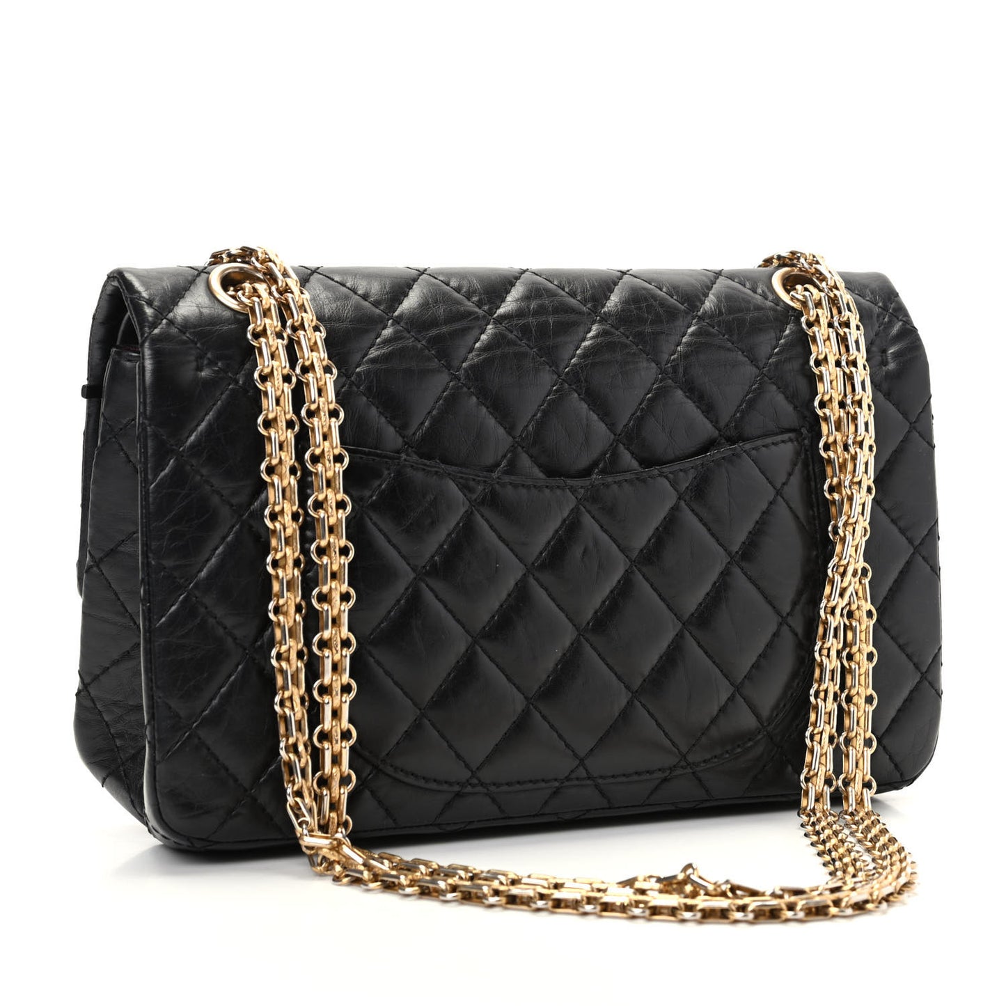 Aged Calfskin Quilted 2.55 Reissue 225 Flap Black