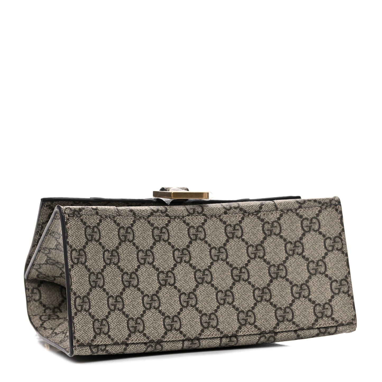 X GUCCI GG Supreme Monogram Small Hourglass Top Handle Bag Beige Ebony