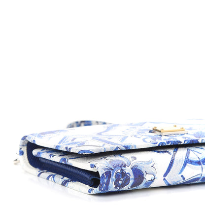Dolce & Gabbana Dauphine Majolica Printed Mini Sicily Von Bag White Blue 9 of 10