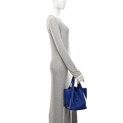 Hermes Taurillon Clemence Picotin Lock 22 MM Bleu Electrique 2 of 10