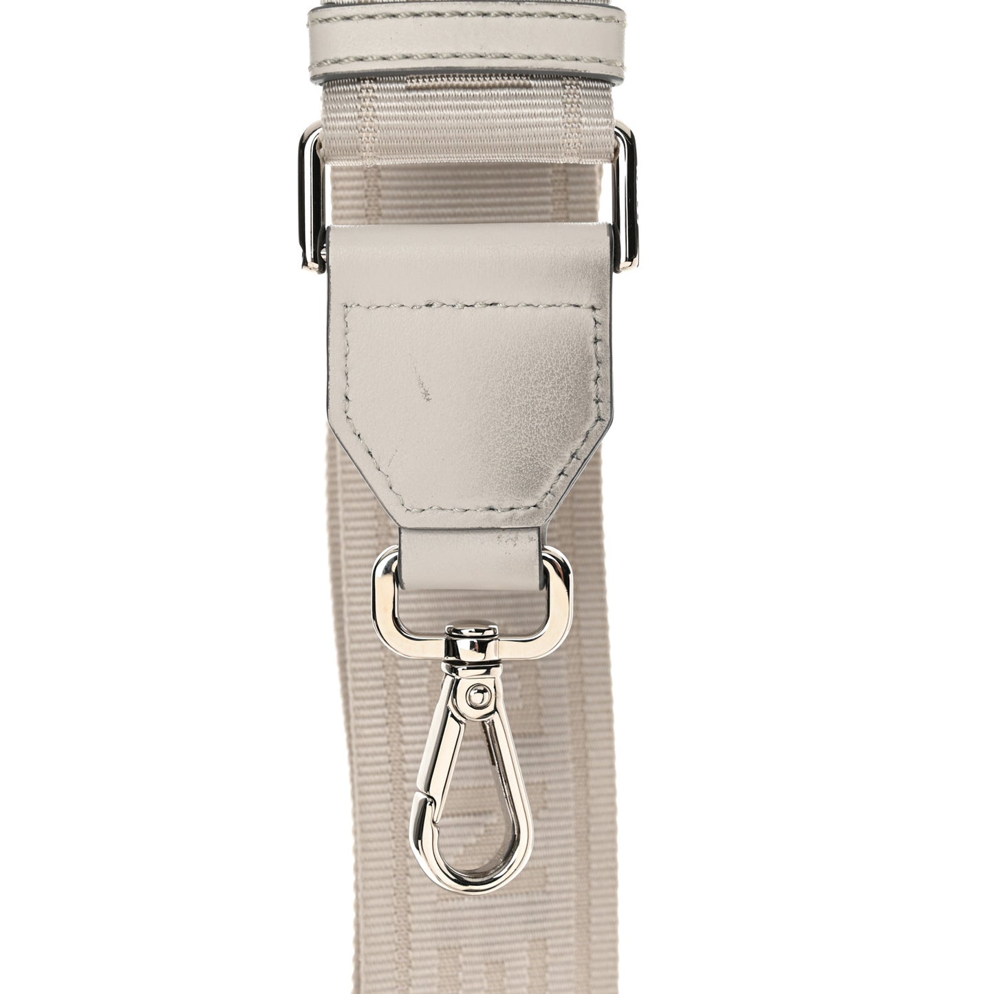 Shiny Glazed Fabric Vitello Cover FF 1974 Logo Small Camera Case Perla Ghiaia