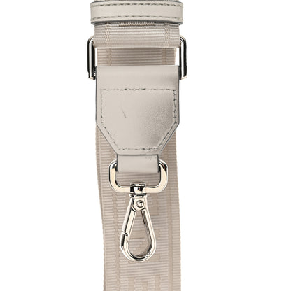 Fendi Shiny Glazed Fabric Vitello Cover FF 1974 Logo Small Camera Case Perla Ghiaia 13 of 13