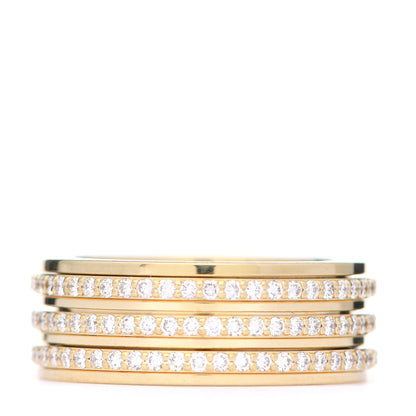 Piaget 18K Yellow Gold Diamond Possession Three Row Ring 54 6.75 1 of 5
