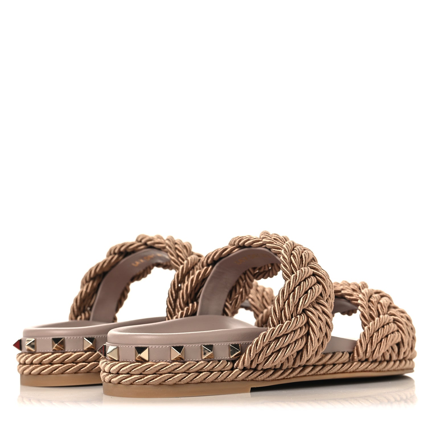 Valentino Garavani Calfskin Silk Woven Rockstud Torchon 5mm