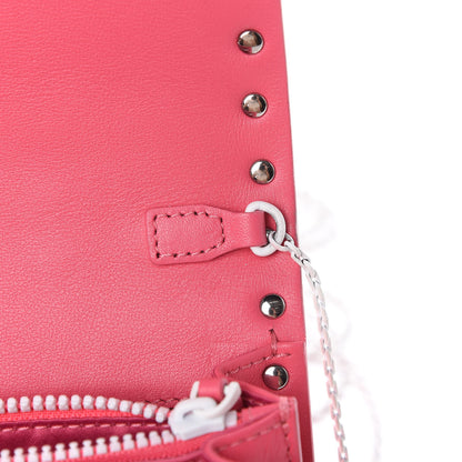 Valentino Garavani Vitello Colorblock Free Rockstud Wallet on Chain Shadow Pink Optic White 10 of 10