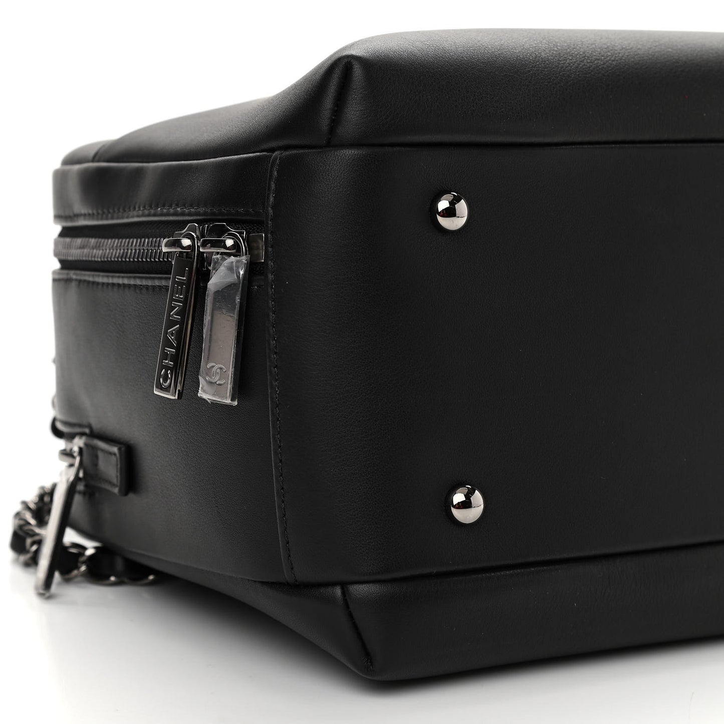 Calfskin Small Trendy CC Bowling Bag Black