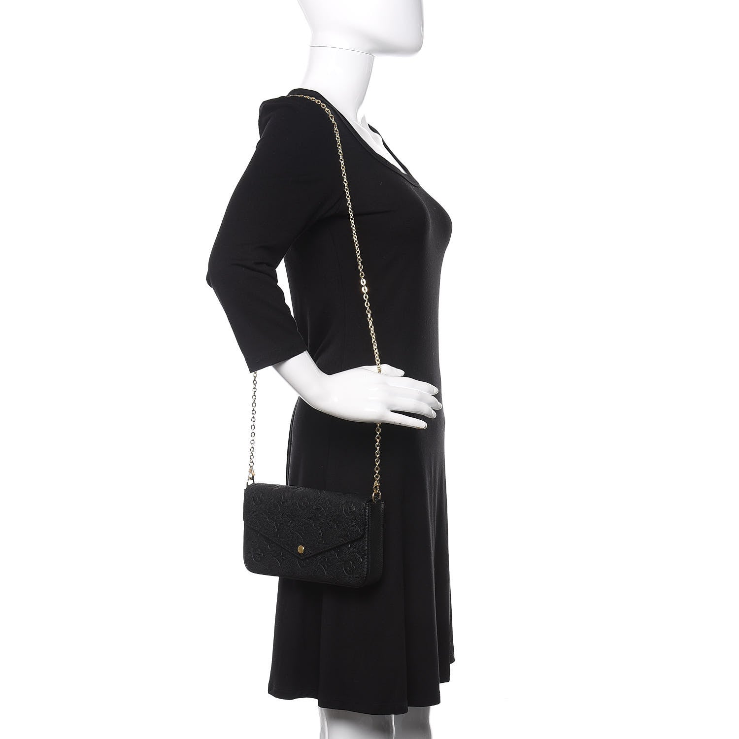 Louis Vuitton Empreinte Pochette Felicie Chain Wallet Black 2 of 11