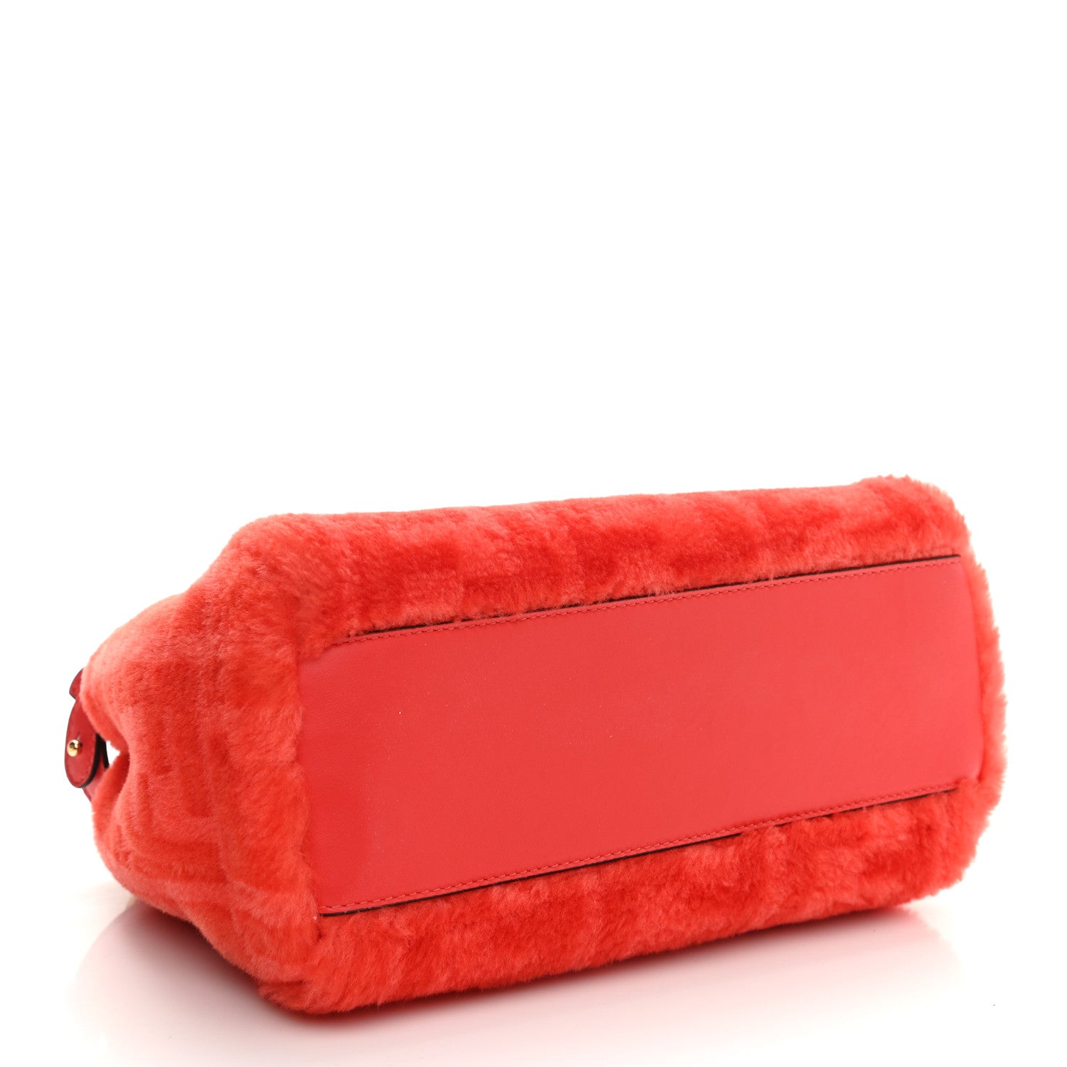 Fendi Shearling Nappa Macro FF 1974 Mini Peekaboo Iconic Satchel Tulipano Georgia Poppy 4 of 9