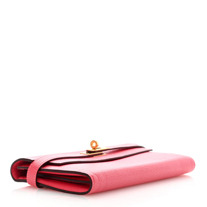 Hermes Chevre Mysore Kelly Longue Wallet Rose Lipstick 4 of 7