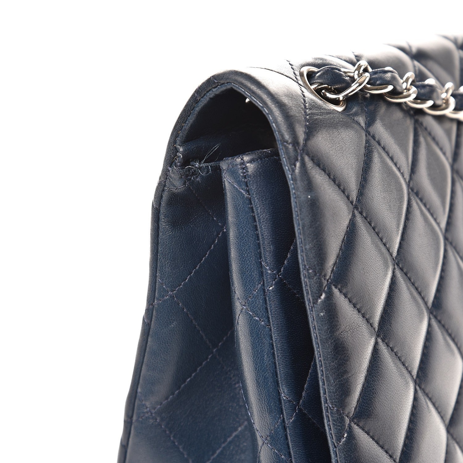 Chanel Lambskin Quilted Maxi Single Flap Navy 16 of 16