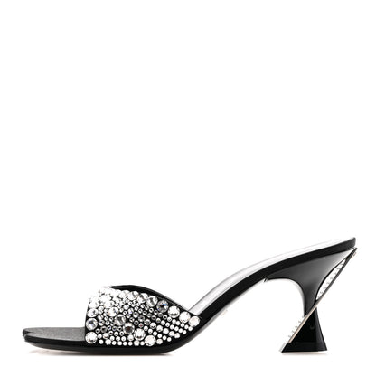 Gucci Satin Crystal 65mm Slide Sandals 36 Black 1 of 11