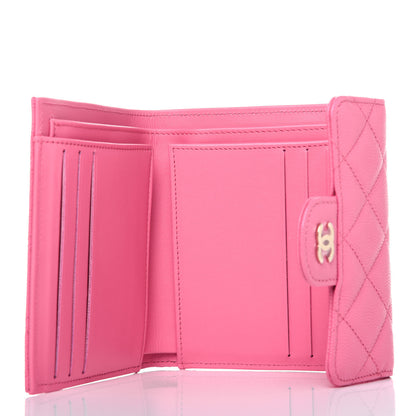 Chanel Caviar Quilted Compact Flap Wallet Pink 5 of 12