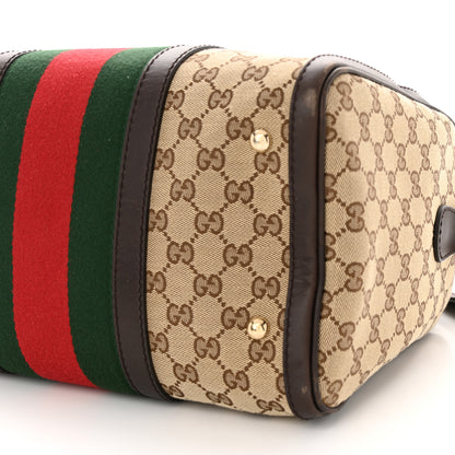 Gucci Monogram Vintage Web Medium Boston Dark Brown 10 of 18