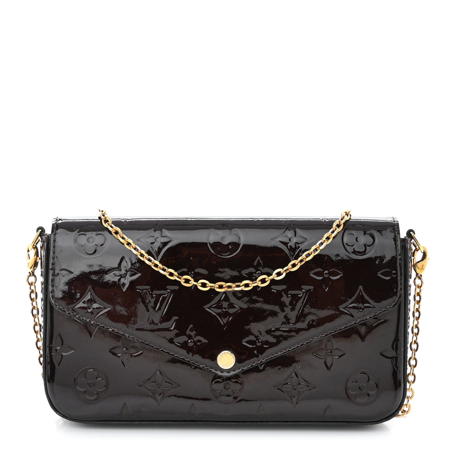 Louis Vuitton Vernis Pochette Felicie Chain Wallet Amarante 1 of 15