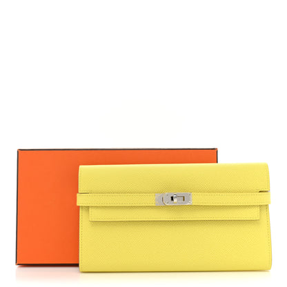 Hermes Epsom Kelly Longue Wallet Lime 15 of 15