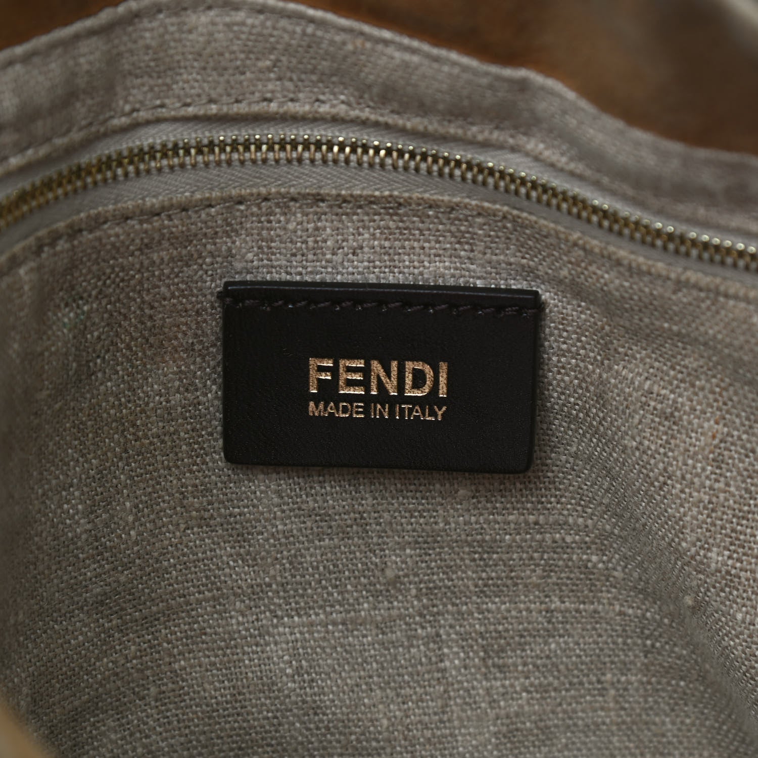Fendi Pequin Cuoio Vegetale Large Hobo Tobacco Rosso Black 5 of 9