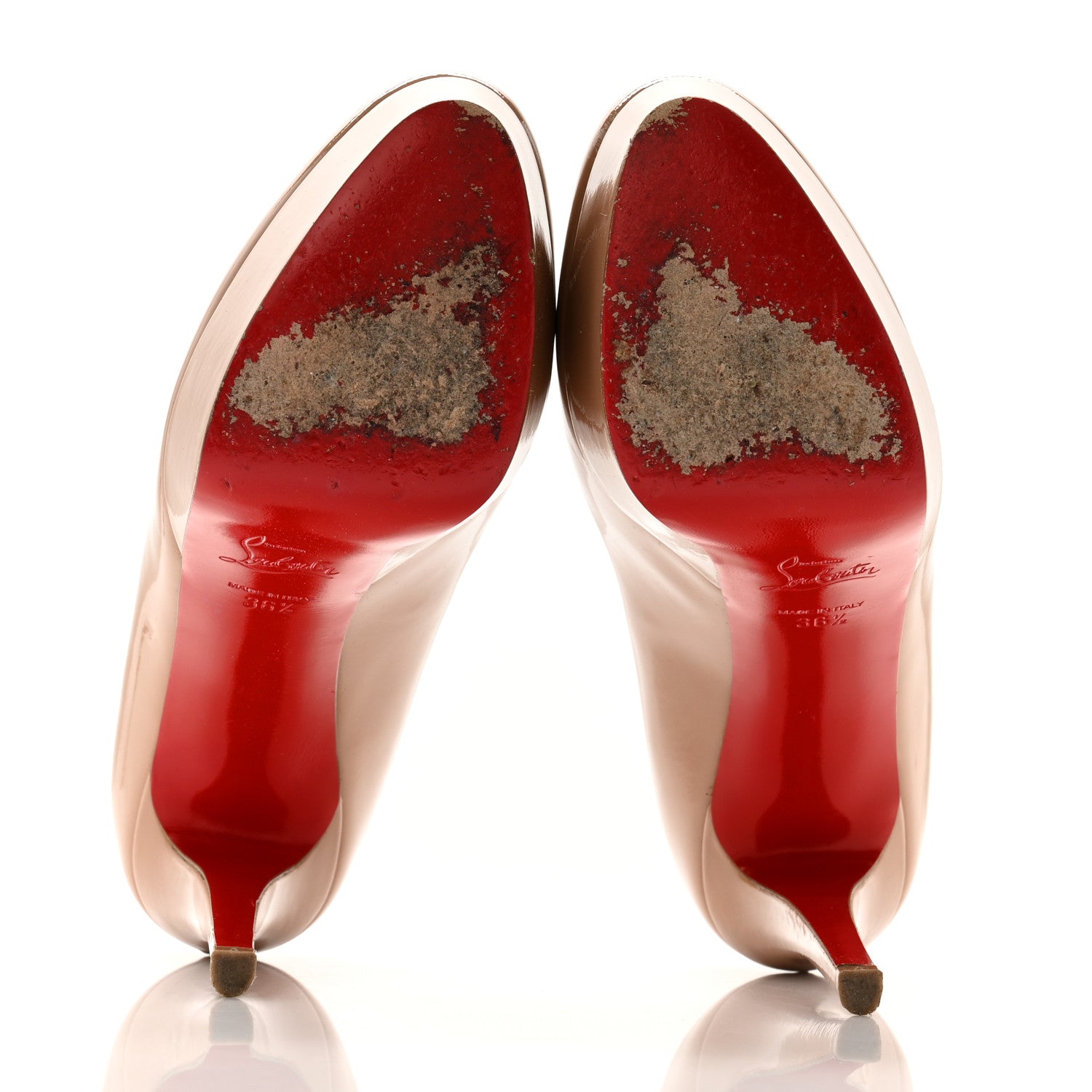 Christian Louboutin Patent Bianca 120 Pumps 36.5 Nude 1623751