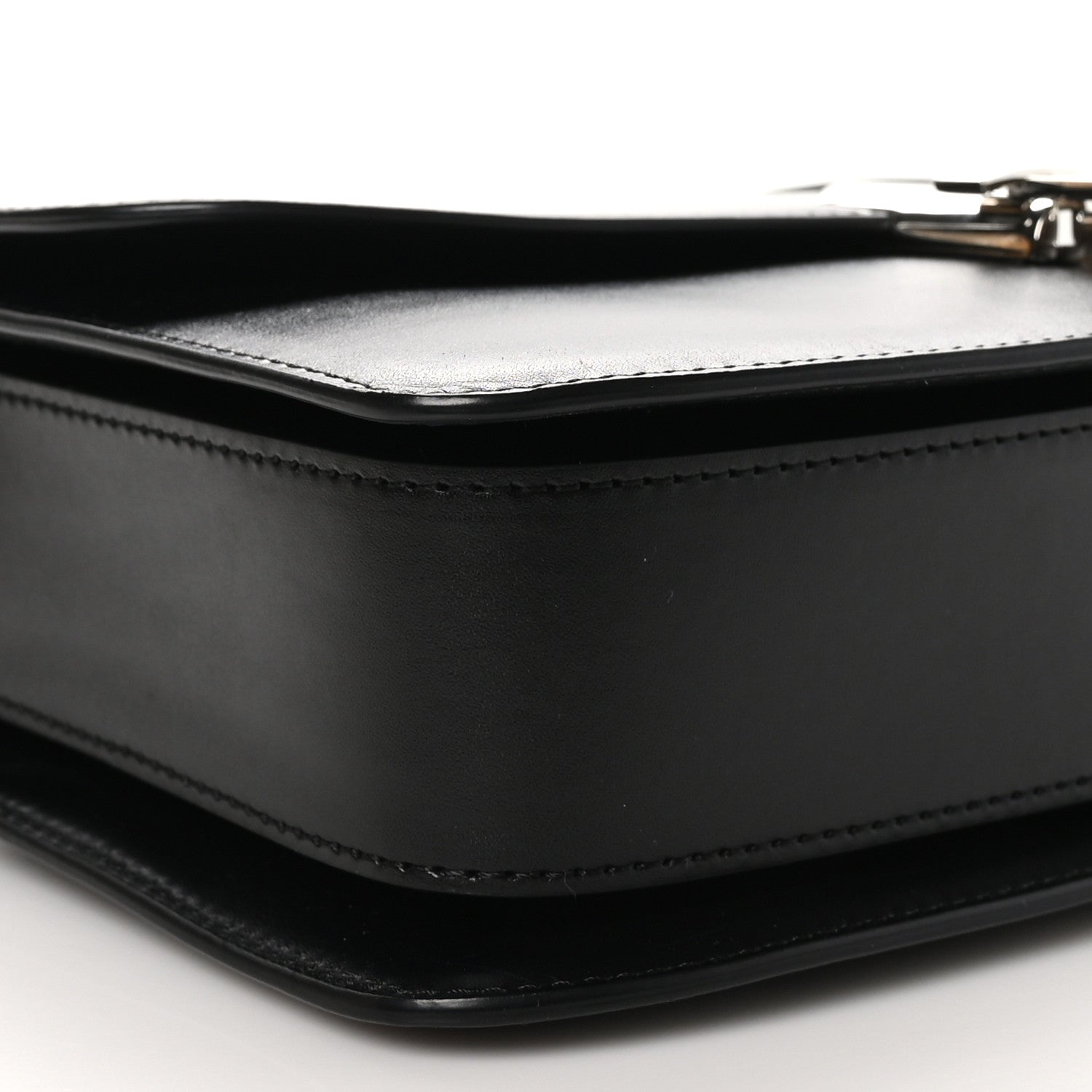 The Row Polished Saddle Calfskin Sofia 8.75 Shoulder Bag Black 8 of 9