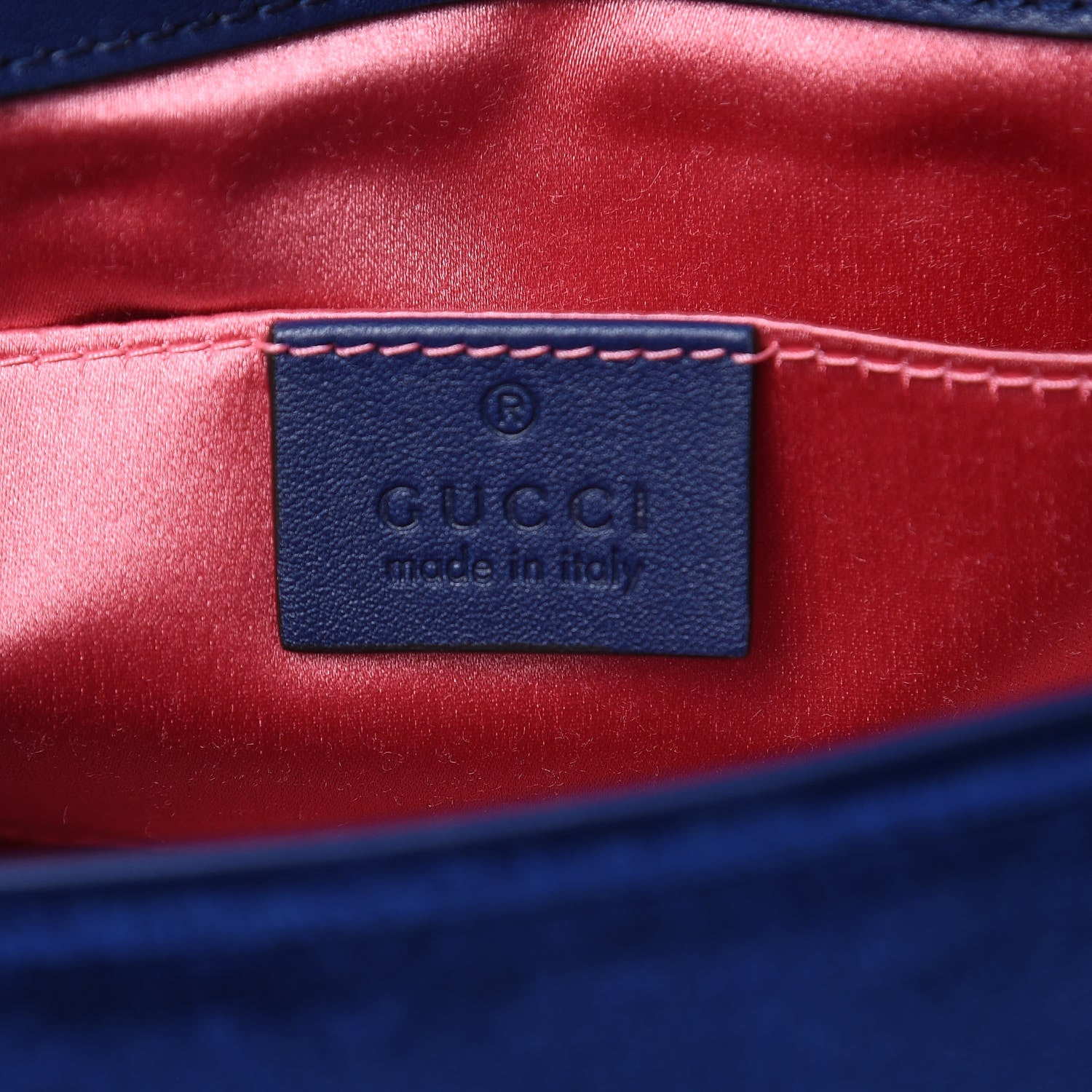 Gucci Velvet Matelasse Embroidered Mini GG Marmont Shoulder Bag Cobalt Blue 6 of 9