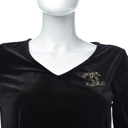 Chanel Lambskin Chain CC Brooch Black Gold 2 of 5