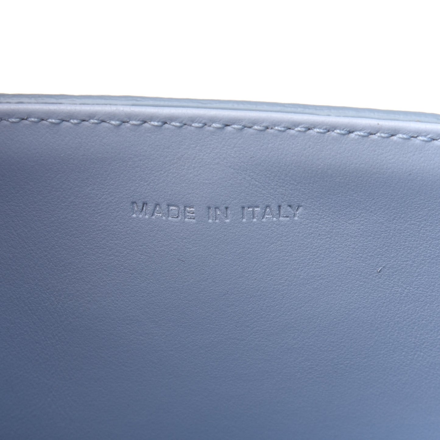 Grained Calfskin Medium Diorever Flap Light Blue