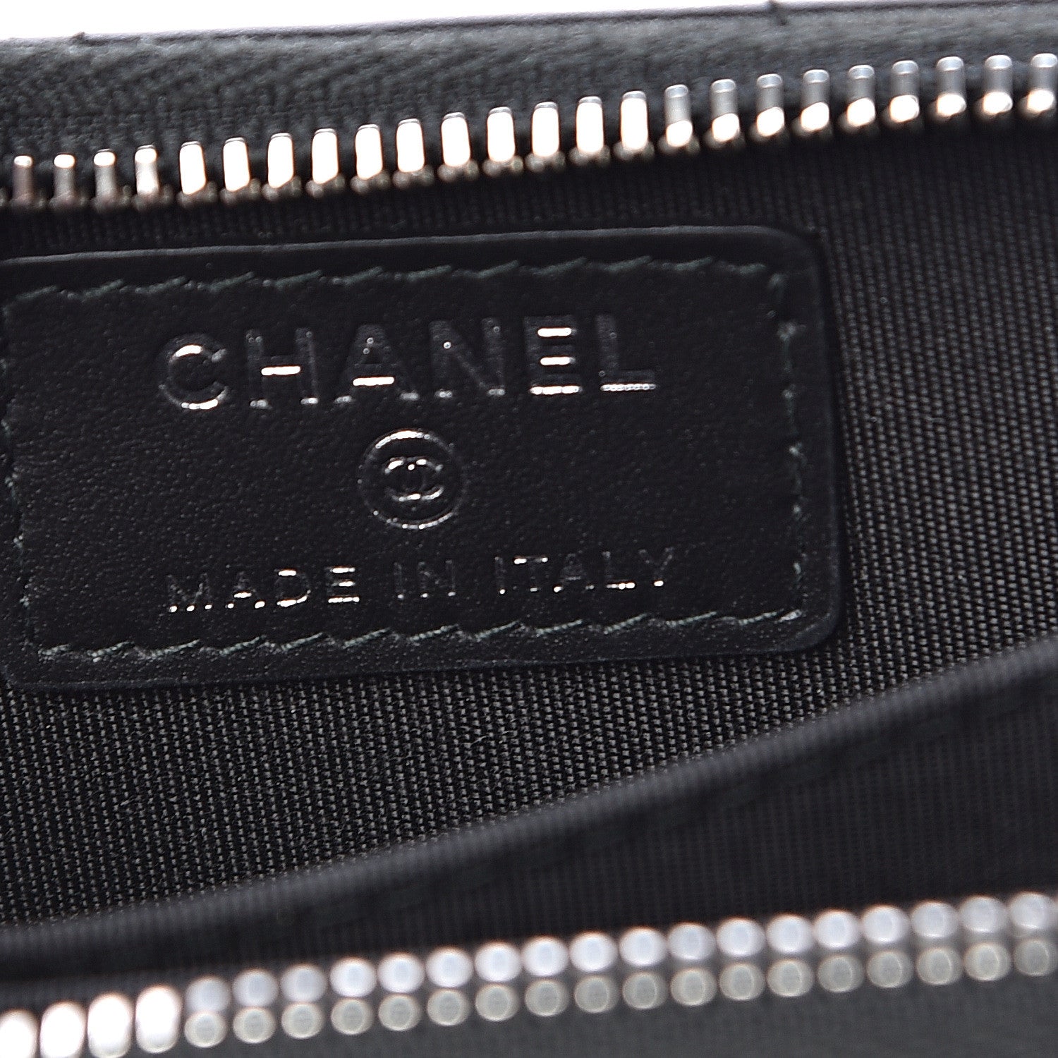 Chanel Lambskin Camellia Embossed Studded Zip Coin Purse Black 6 of 8