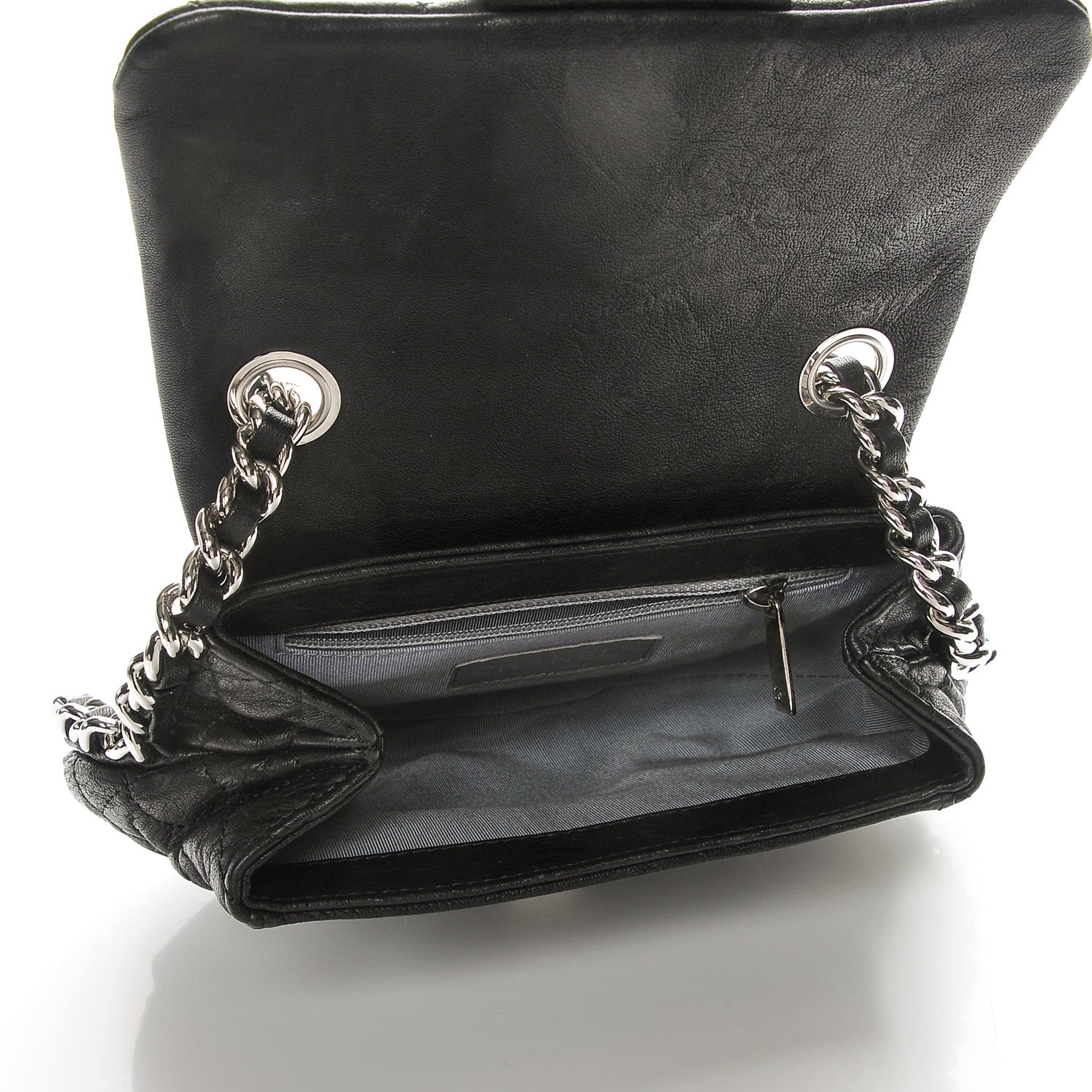 Chanel Washed Lambskin Quilted Mini Chain Around Flap Black 5 of 7