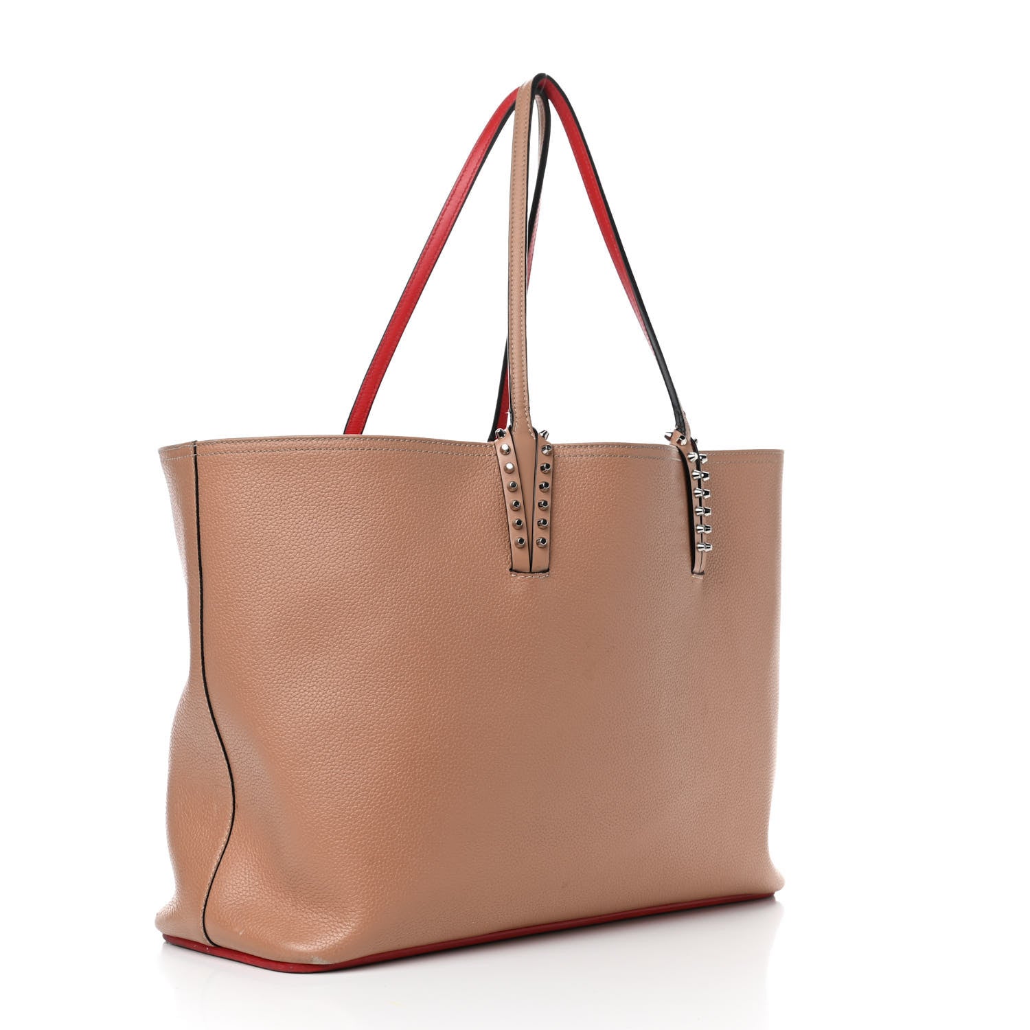 Christian Louboutin Calfskin Spikes East West Cabata Tote Nude 2 of 8