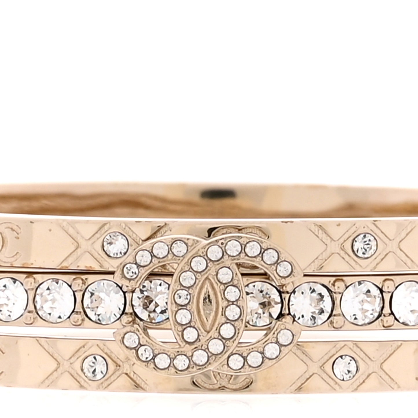 Crystal CC Bangle Set of 3 Gold