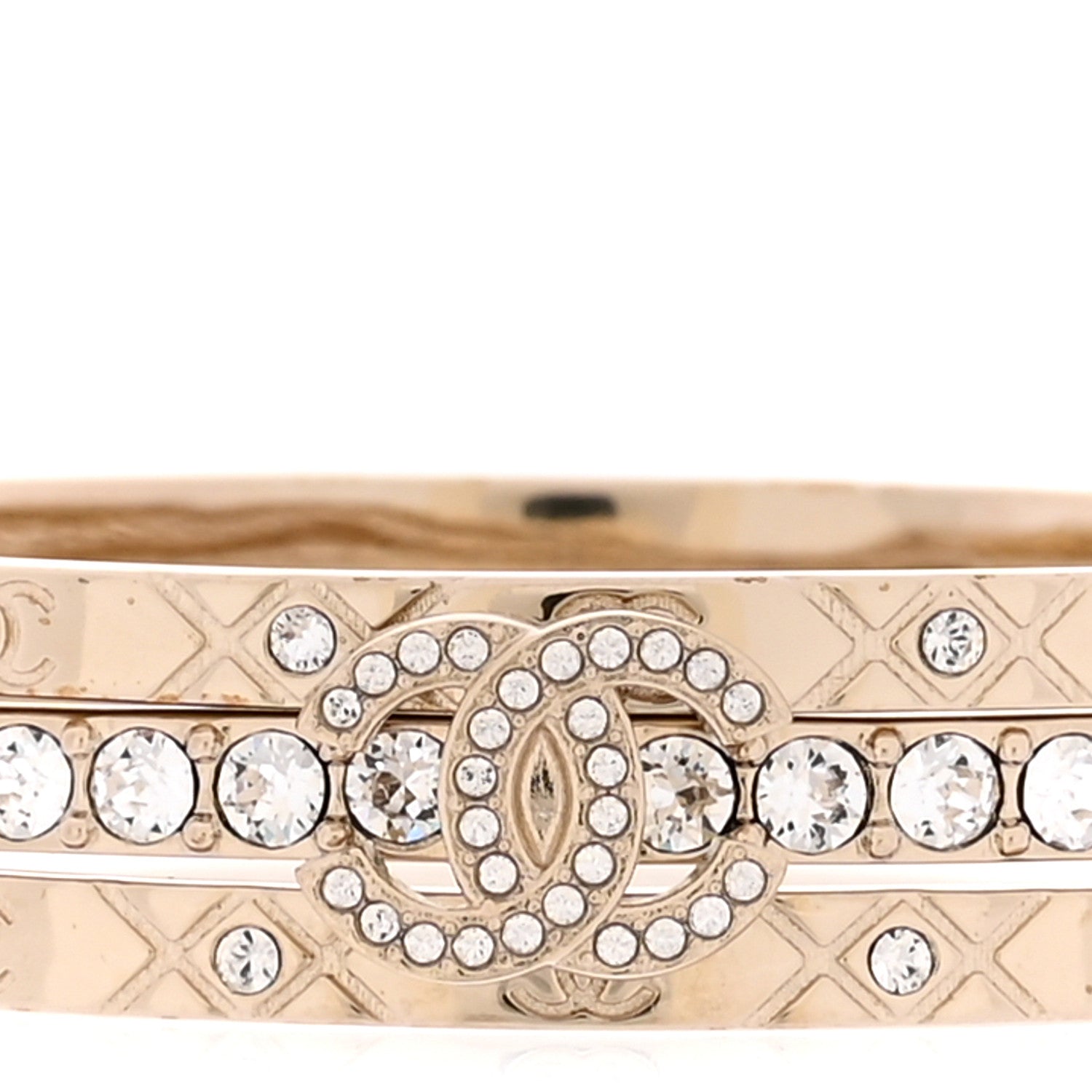 Chanel Crystal CC Bangle Set of 3 Gold 3 of 6