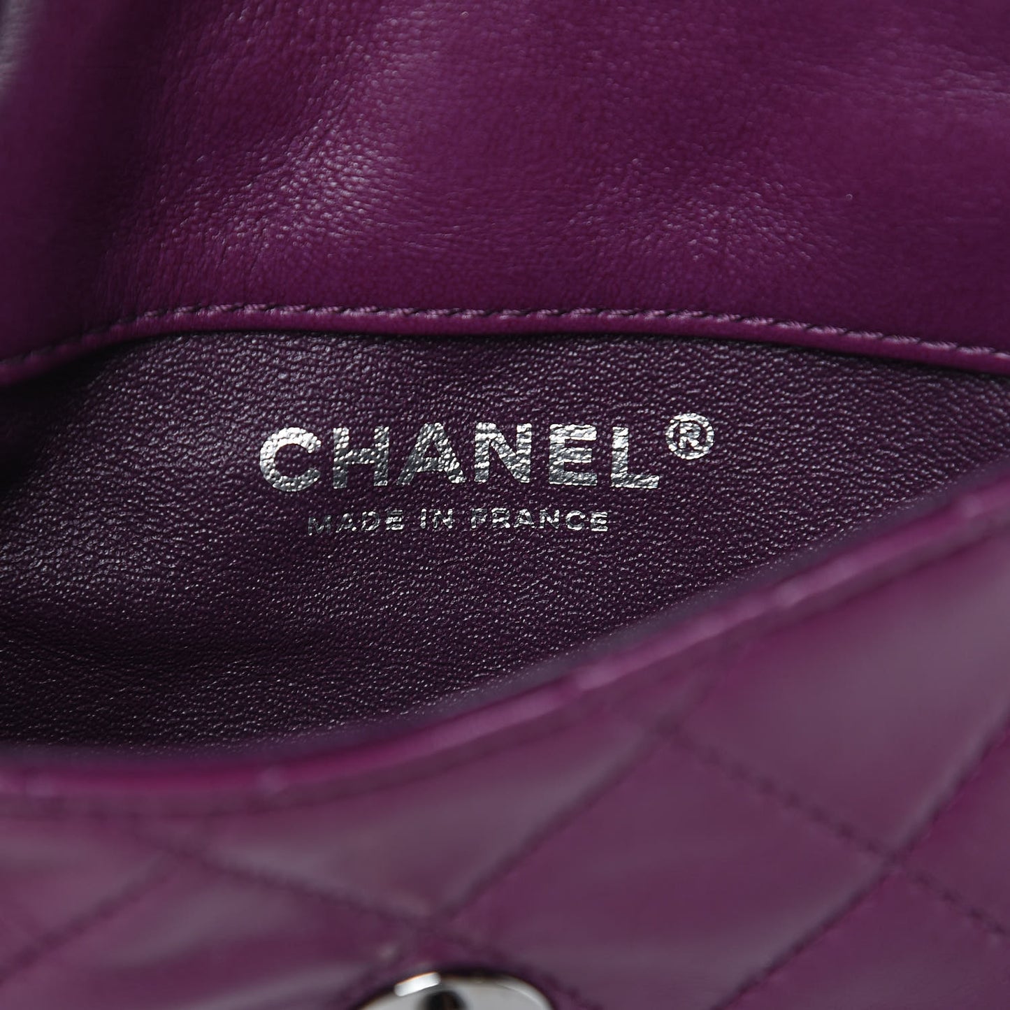 Lambskin Quilted Mini Mineral Nights Flap Crossbody Bag Purple