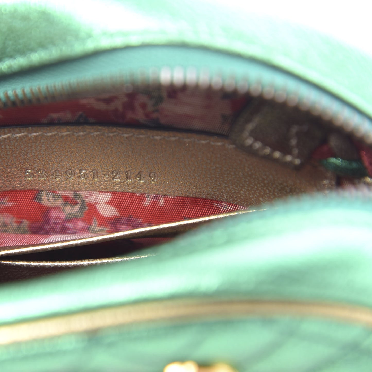 Laminated Nappa Trapuntata Mini Zumi Dome Shoulder Bag Rosso Jasmine Green Rame
