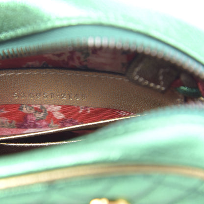 Gucci Laminated Nappa Trapuntata Mini Zumi Dome Shoulder Bag Rosso Jasmine Green Rame 7 of 10