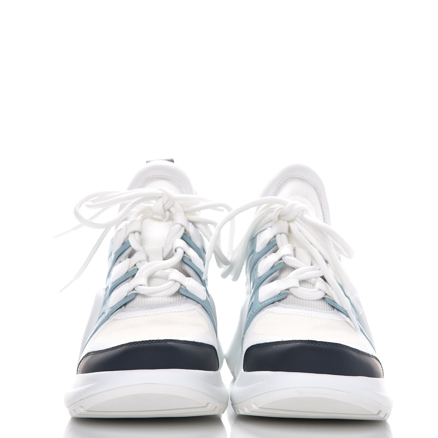 Louis Vuitton Calfskin Technical Nylon LV Archlight Sneakers 38.5 White Blue Gris 2 of 9