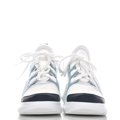 Louis Vuitton Calfskin Technical Nylon LV Archlight Sneakers 38.5 White Blue Gris 2 of 9