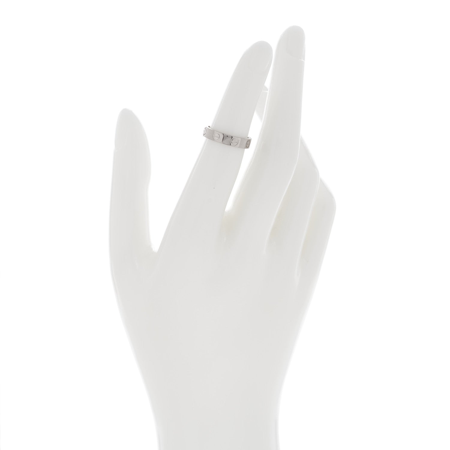 Cartier 18K White Gold 3.5mm LOVE Wedding Band Ring 47 4 2 of 4