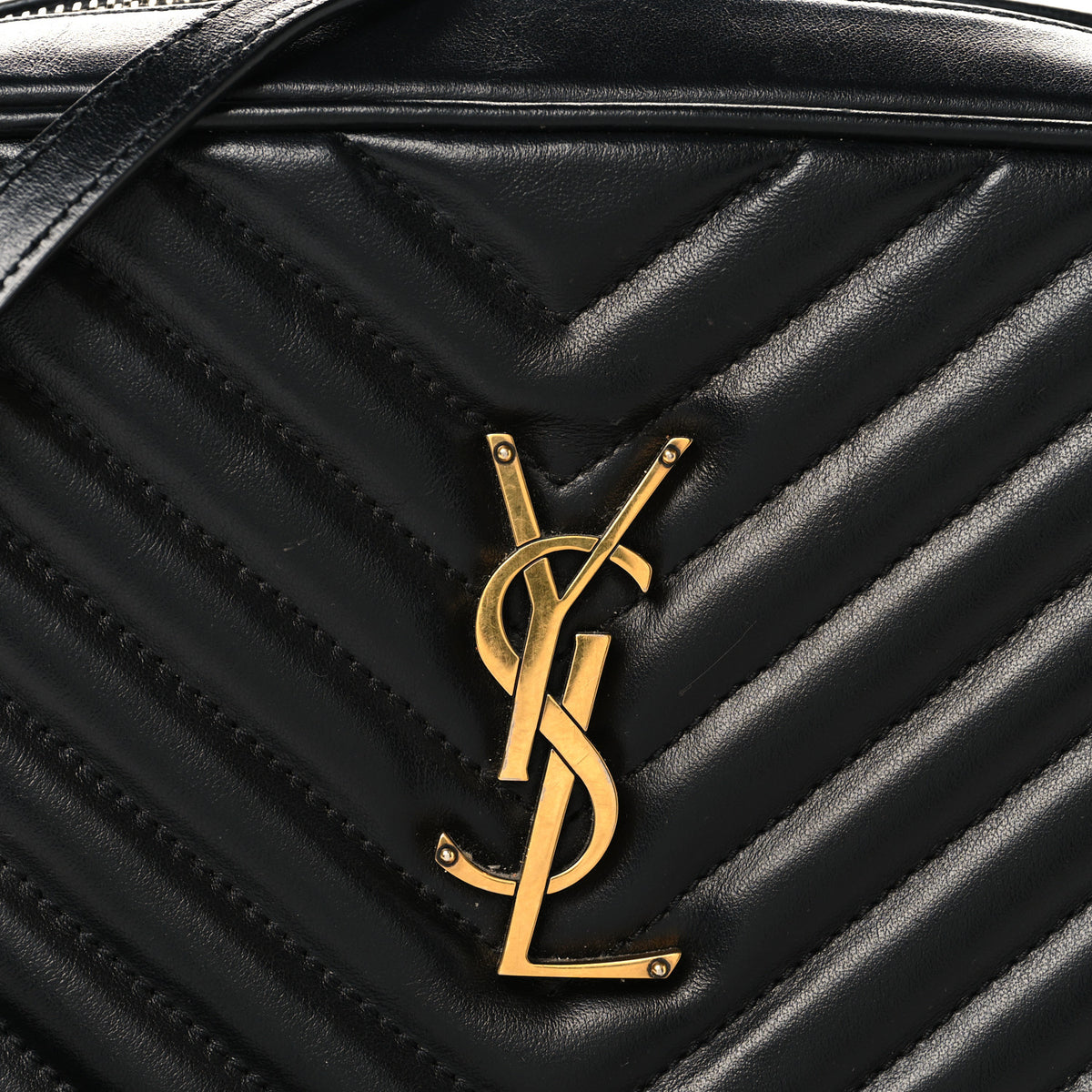 Patent Mixed Matelasse Triquilt Small Monogram Satchel Black