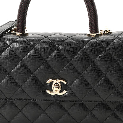 Chanel Caviar Lizard Embossed Quilted Mini Coco Handle Flap Black 8 of 10