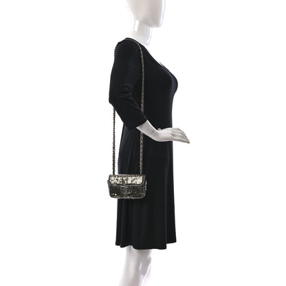 Chanel Sequin Micro Flap Dark Silver 3 of 10