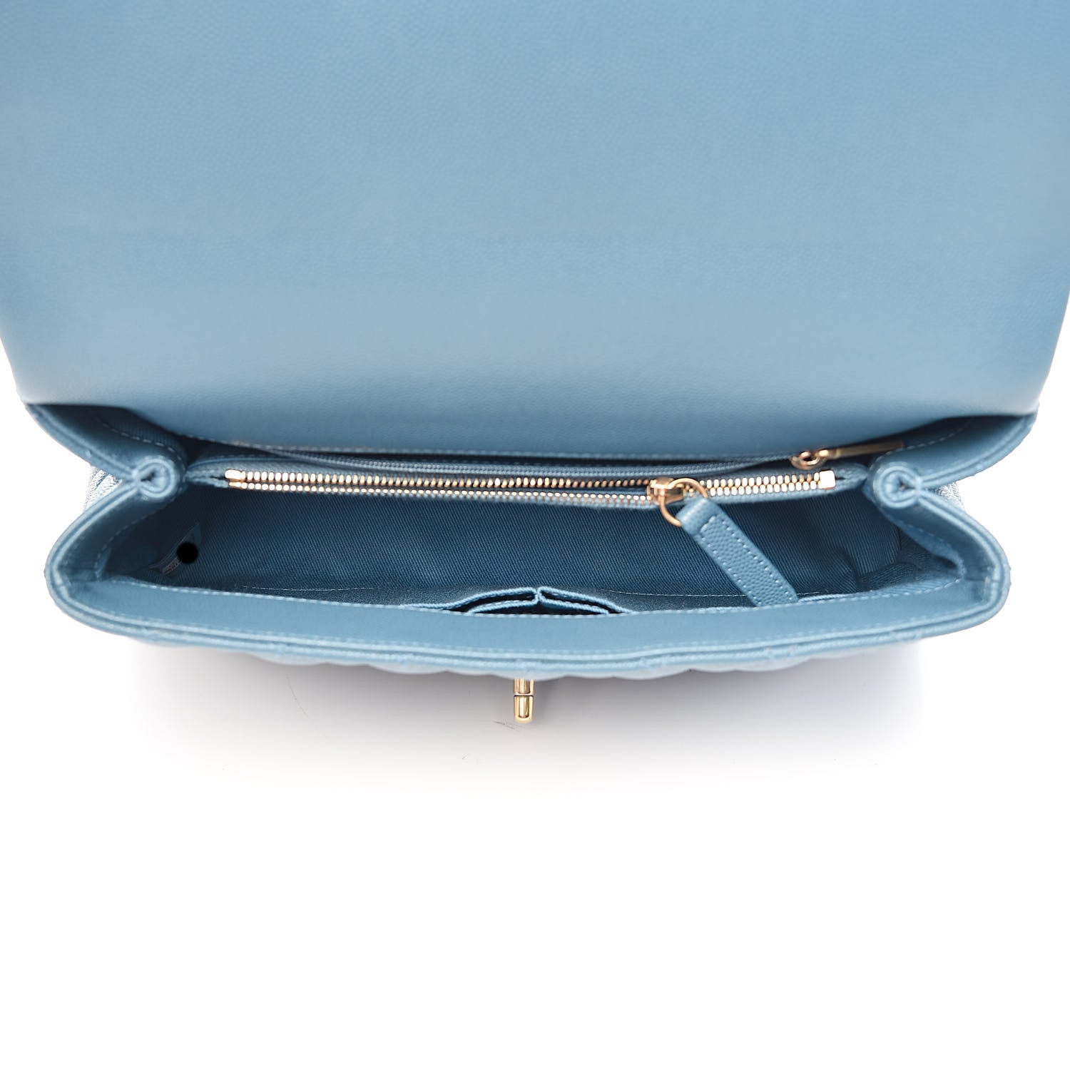 Chanel Caviar Quilted Small Coco Handle Flap Blue 5 of 11