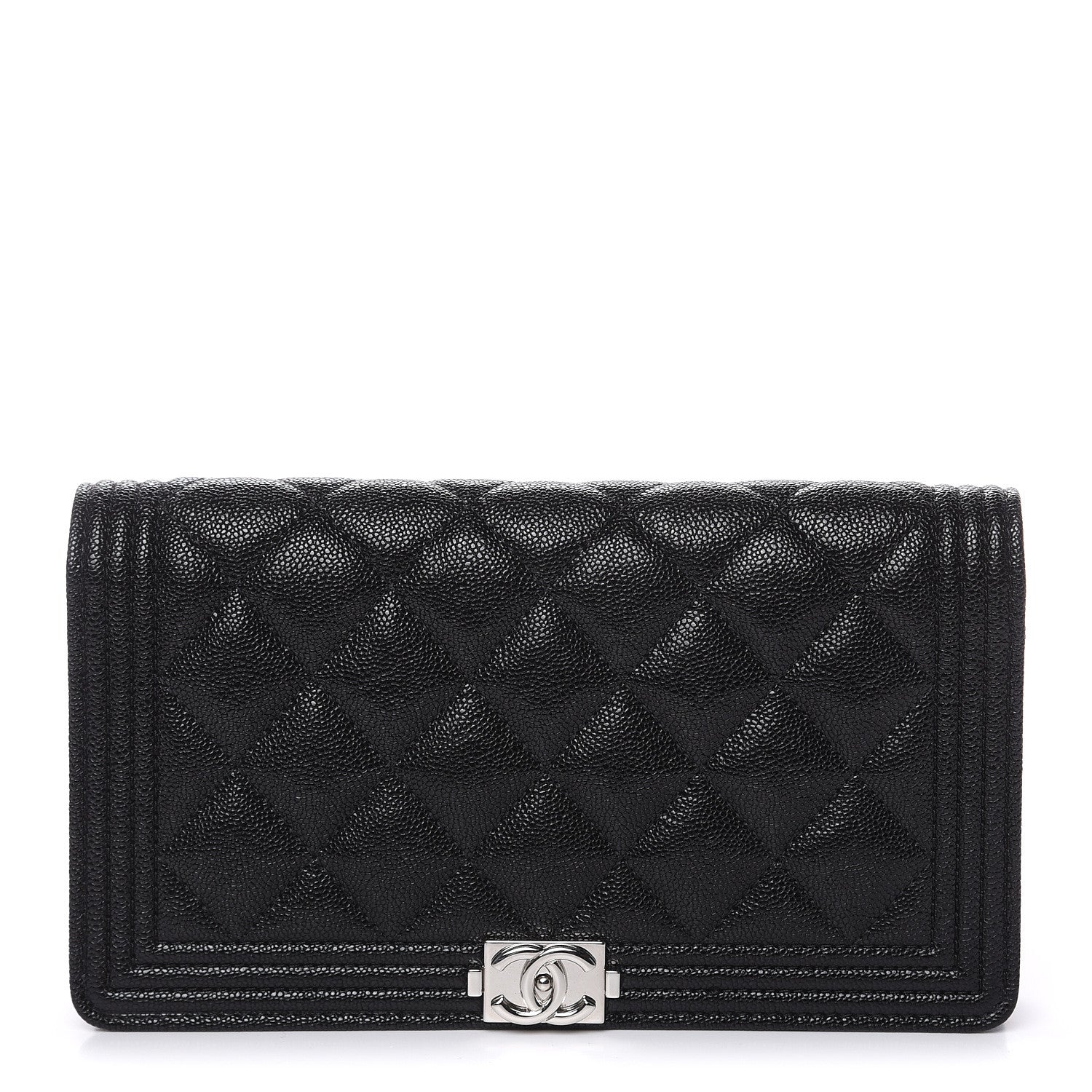 Chanel Caviar Quilted Boy Yen Wallet Black 1 of 9