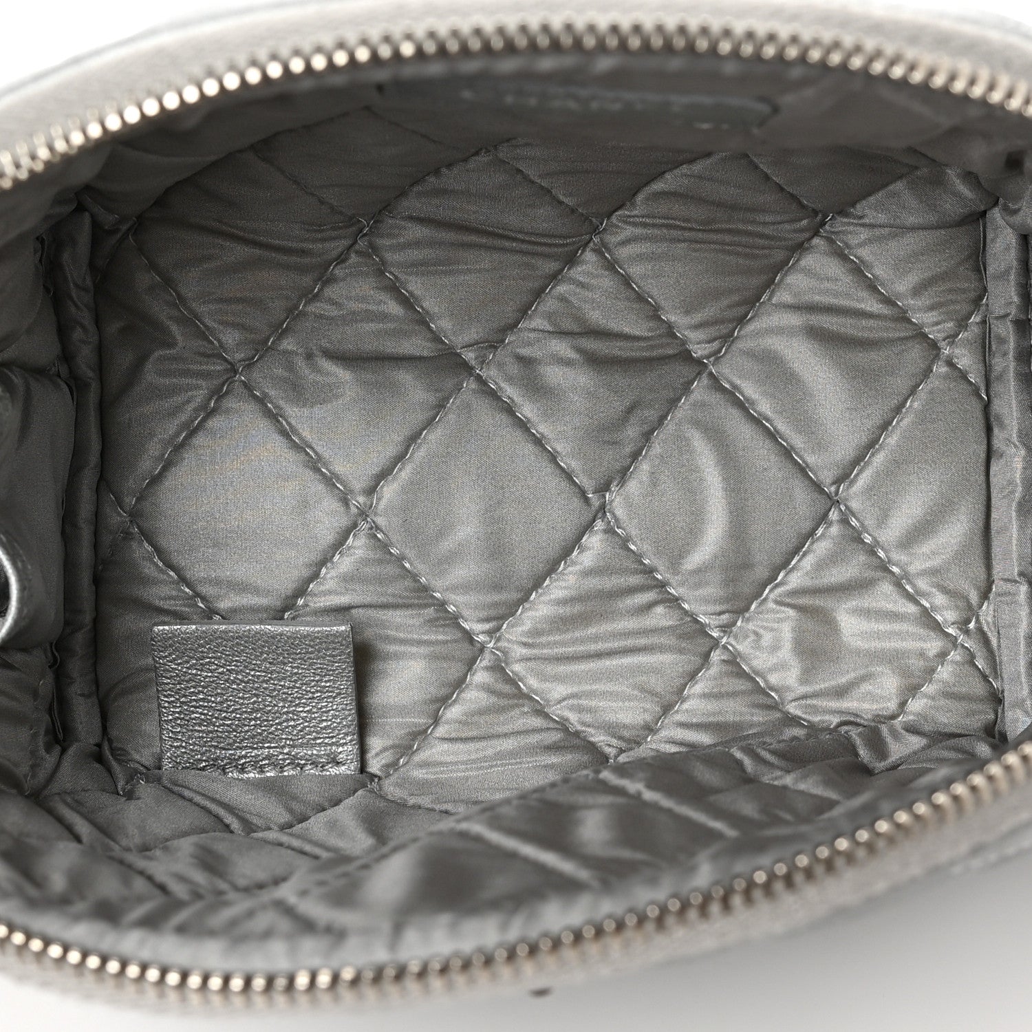 Chanel Metallic Lambskin Quilted Reissue Cosmetic Case Silver 5 of 8